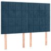 vidaXL Hoofdbord donkerblauw 144x5x118/128 cm fluweel