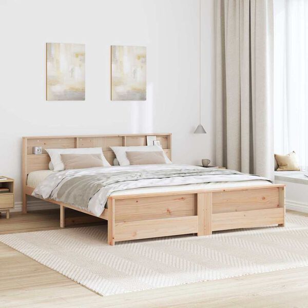 vidaXL Bedframe met hoofdeinde Bruin 180 x 200 cm Bewerkt hout