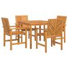 vidaXL Tuin eettafelset 5 st Bruin Massief Acaciahout