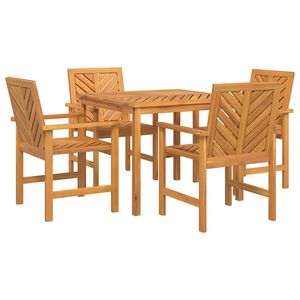 vidaXL Tuin eettafelset 5 st Bruin Massief Acaciahout