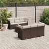 vidaXL 7-delige Loungeset met kussens poly rattan bruin
