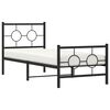 vidaXL Bedframe met hoofd- en voeteneinde metaal zwart 75x190 cm