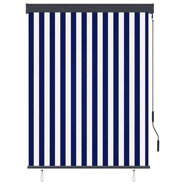 vidaXL Rolgordijn voor buiten 120x250 cm blauw en wit