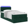 vidaXL Bed poef met matras en LED's 90x200 cm fluweel donkergroen