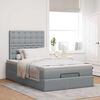 vidaXL Ottoman bed met matras 120x190 cm stof lichtgrijs