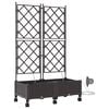 vidaXL Tuin Pot met Irrigatie en Wielen 2 st Bruin 80 x 40 x 132 cm PP