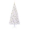 vidaXL Kunstkerstboom met 300 LED Wit 210 cm PVC en staal