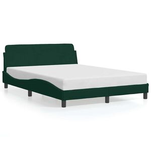 vidaXL Bedframe "Dover" 140x190 cm fluweel donkergroen