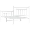 vidaXL Bedframe met hoofd- en voeteneinde metaal wit 100x190 cm