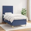 vidaXL Boxspring met matras stof blauw 90x190 cm
