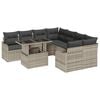 vidaXL Tuin Sofa Set 9 st Lichtgrijs poly rattan