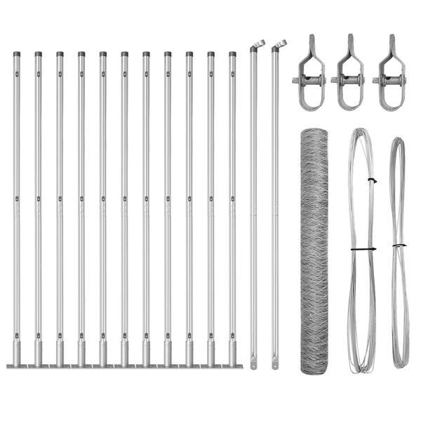vidaXL Afrasteringspaal Zilver 25 x 1,2 m (36 mm gaas) Staal