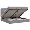vidaXL Ottoman Bed met Matrassen en LED Taupe 200 x 200 cm Stof