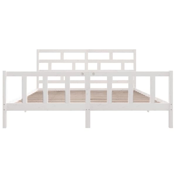 vidaXL Bedframe massief grenenhout wit 180x200 cm