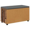 vidaXL Halbank met kussen met opslag Oudhout 80 x 46 x 46 cm