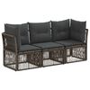 vidaXL Tuinbankenset 3 pcs Grijs poly rattan