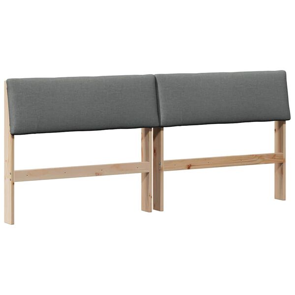 vidaXL Gestoffeerd hoofdbord Donkergrijs 200 cm Massief grenenhout