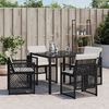 vidaXL Tuinstoelen 4 st met kussens poly rattan zwart