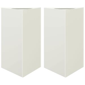 vidaXL Plantenbakken 2 st driehoek 50x43x75 cm staal wit