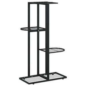 vidaXL Bloemenstandaard met 4 lagen 43x22x76 cm metaal zwart