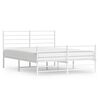 vidaXL Bedframe met hoofd- en voeteneinde metaal wit 140x200 cm