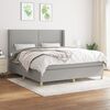 vidaXL Boxspring met matras stof lichtgrijs 180x200 cm