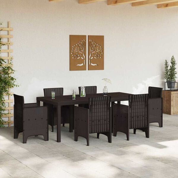 vidaXL Tuin Eettafel Bruin 200 x 100 x 73 cm poly rattan