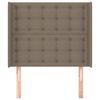 vidaXL Hoofdbord met randen 93x16x118/128 cm stof taupe