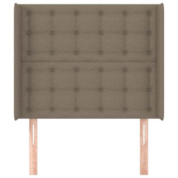 vidaXL Hoofdbord met randen 93x16x118/128 cm stof taupe