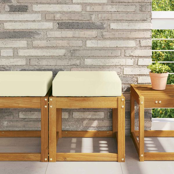 vidaXL Buiten Zitkussen Cr&egrave;me 40 x 40 x 8 cm 100% Polyester