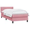 vidaXL Boxspring met matras fluweel roze 90x220 cm
