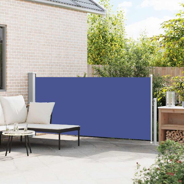vidaXL Windscherm uittrekbaar 140x300 cm blauw