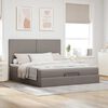 vidaXL Ottoman bed met matras 160x200cm stof taupe