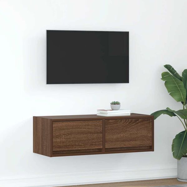 vidaXL Tv-meubel 80x31x25,5 cm bewerkt hout bruin eikenkleur