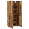 vidaXL Hoge kast 2 pcs Oudhout Bewerkt hout