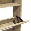 vidaXL Schoenenkast met 4 spiegels 63x17x134 cm eikenhout