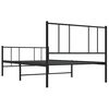 vidaXL Bedframe met hoofd- en voeteneinde metaal zwart 80x200 cm