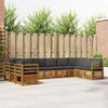 vidaXL Sofa-Sets 10 pcs Natuurlijk en Antraciet Massief Acaciahout