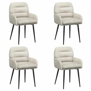 vidaXL Eettafelstoelen 4 st fluweel Cr&egrave;mekleurig 59 x 59,5 x 90 cm