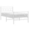 vidaXL Bedframe met hoofd- en voeteneinde metaal wit 90x200 cm
