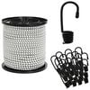 vidaXL Bungee Koorden met Haken 4 mm Zwart en Wit PP en rubber