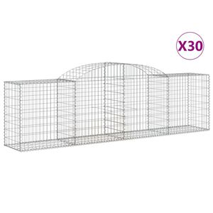 vidaXL Schanskorven 30 st gewelfd 300x50x80/100 cm ijzer
