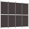 vidaXL Kamerscherm met 4 panelen 200x220 cm stof bruin