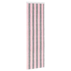 vidaXL Insecten Gordijn Chenille Zilvergrijs en Roze 56 x 185 cm