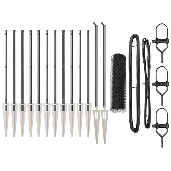 vidaXL Afrasteringspaal Grijs 25 x 1 m (25 mm gaas) Staal