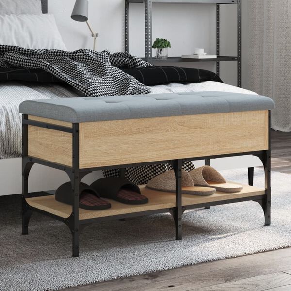 vidaXL Schoenenbank 82x42x45 cm bewerkt hout sonoma eikenkleurig