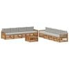 vidaXL Buiten bankenset met kussen 9 pcs Naturel en lichtgrijs