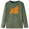vidaXL Kindershirt met lange mouwen 104 gem&ecirc;leerd kakikleurig