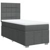 vidaXL Boxspring met matras stof donkergrijs 90x190 cm