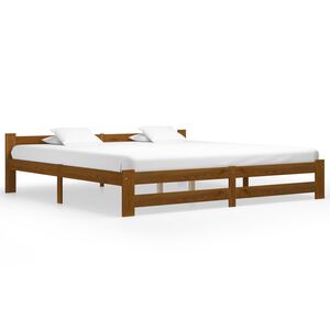 vidaXL Bedframe massief grenenhout honingbruin 200x200 cm